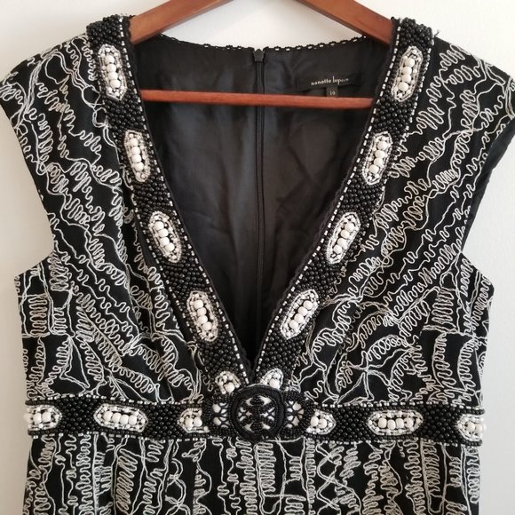 Nanette Lepore Beaded Embroidery Cocktail Dress 10 - Picture 2 of 4